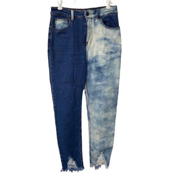 DOUBLE AGENT Jeans Small/EU 36/4 Free People Tie Dye Crop Boyfriend - Picture 1 of 12